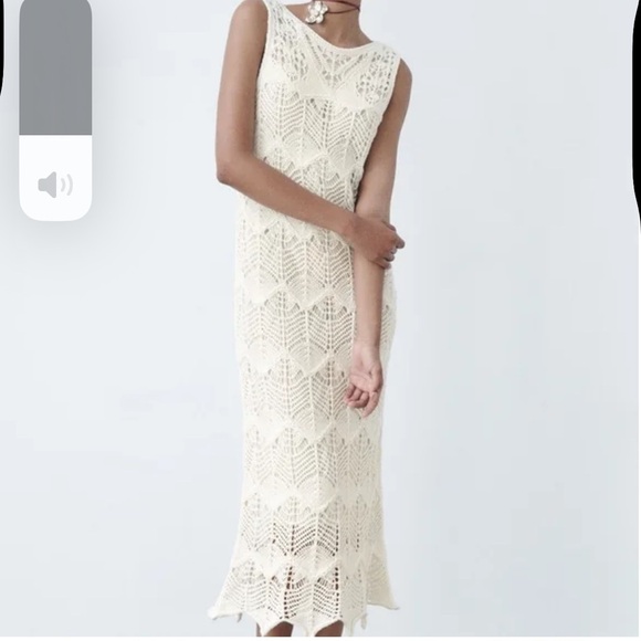 Zara Openwork Knit Midi Dress - Picture 1 of 8